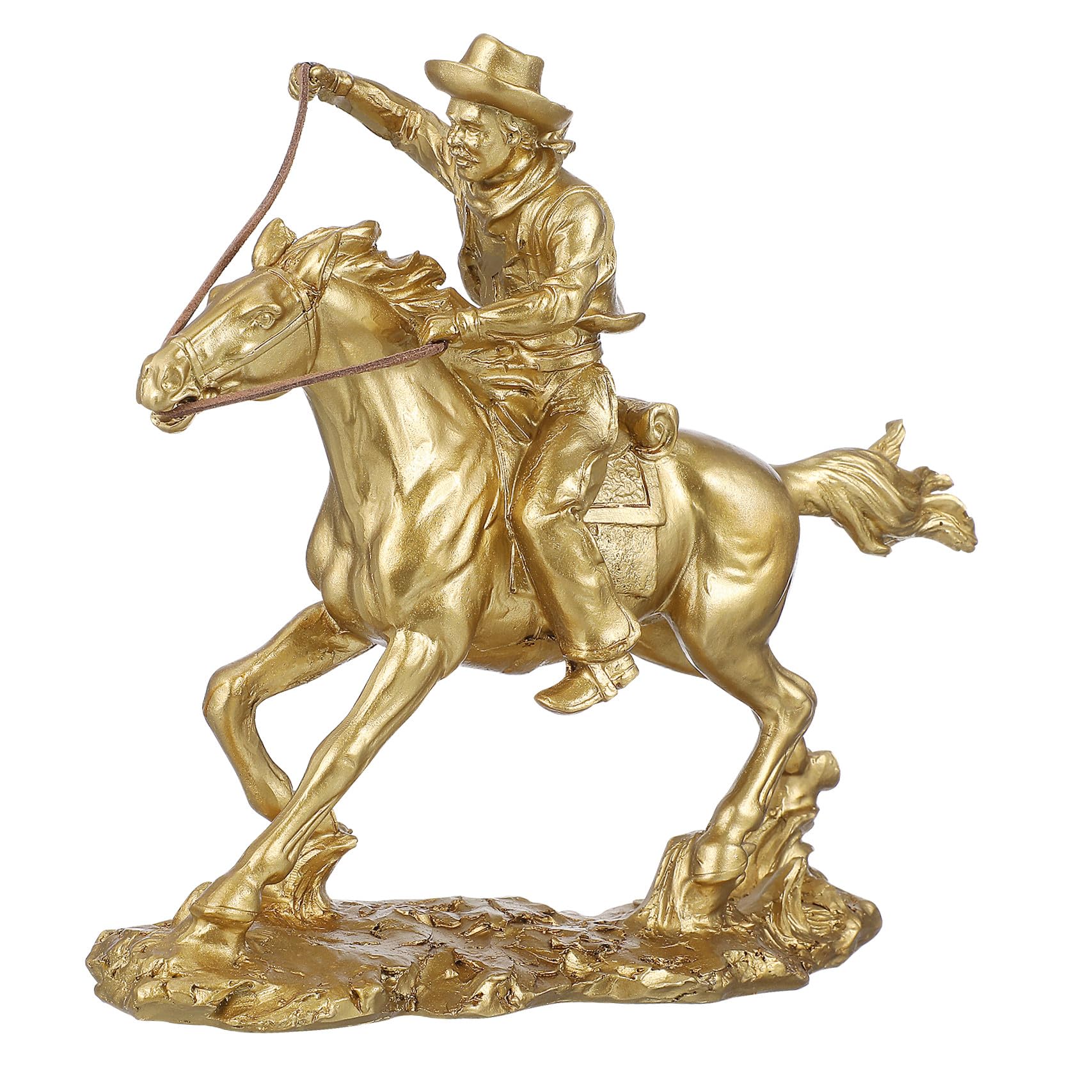 Statue de cheval décoration résine or pour table et étagère de salon