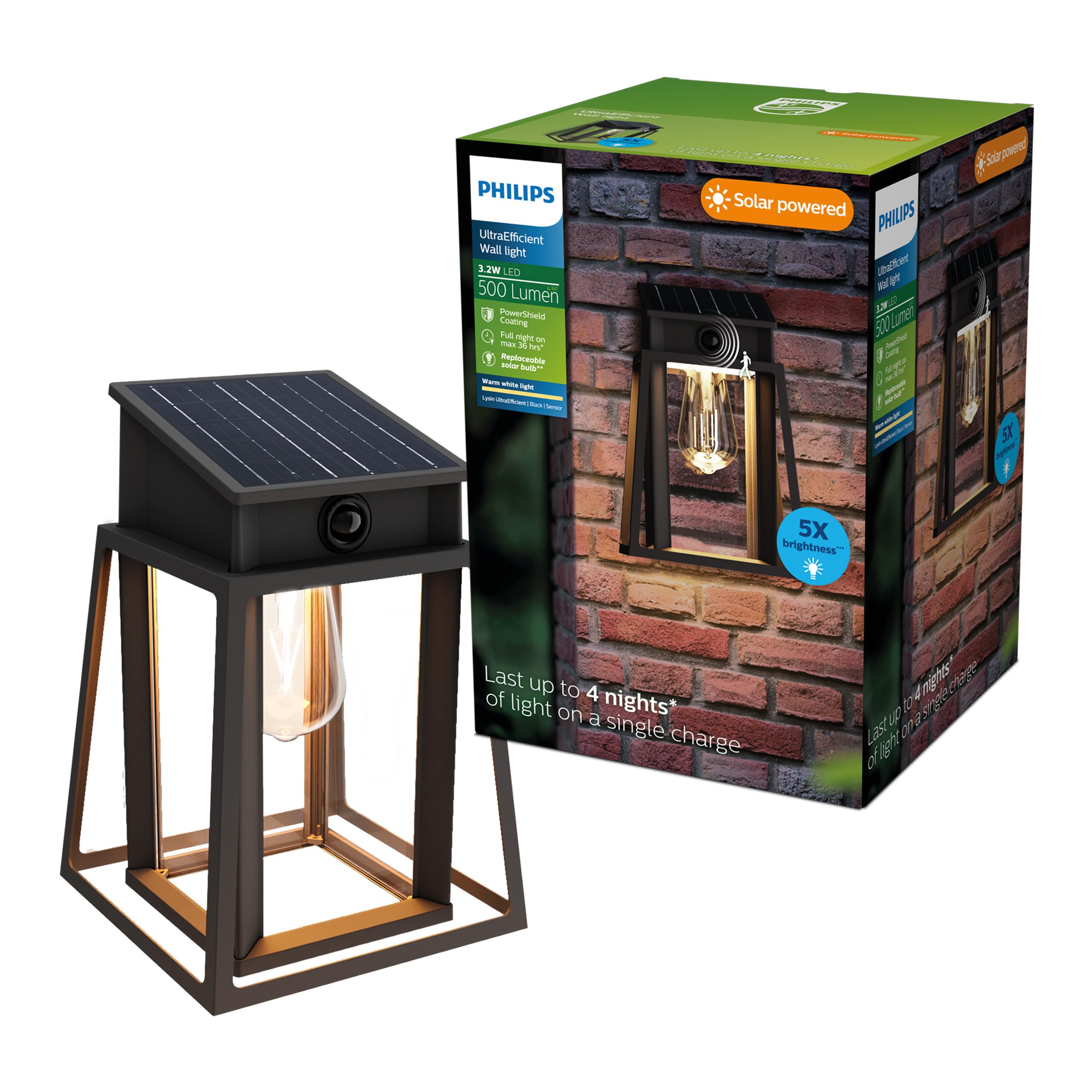 Philips Led Solar Outdoor Wall Light Lysin Ue, Sensor, Ip44