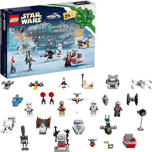 LEGO Calendario de Adviento de Star Wars 75307 impresionante kit de construcción de juguetes para niños con 7 personajes populares y 17 mini