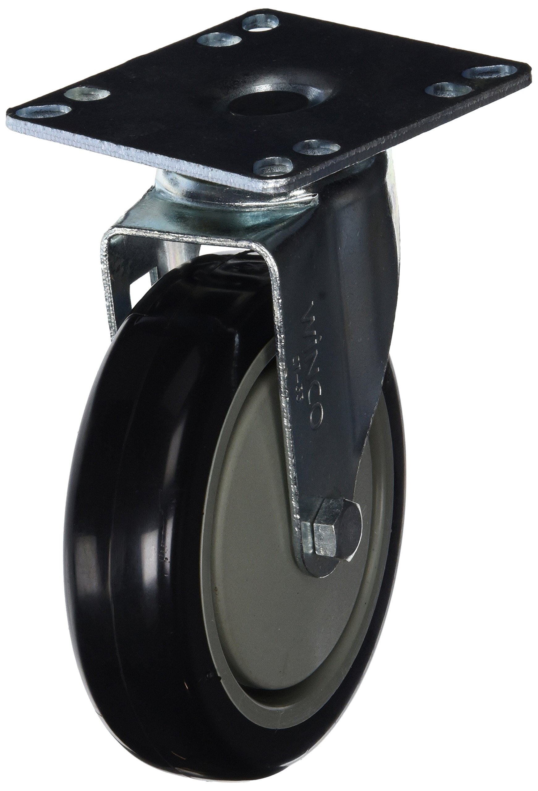 Universal Plate Caster Set by Winco – Medium, Plastic, Black, Pack of 2, Model CT-33