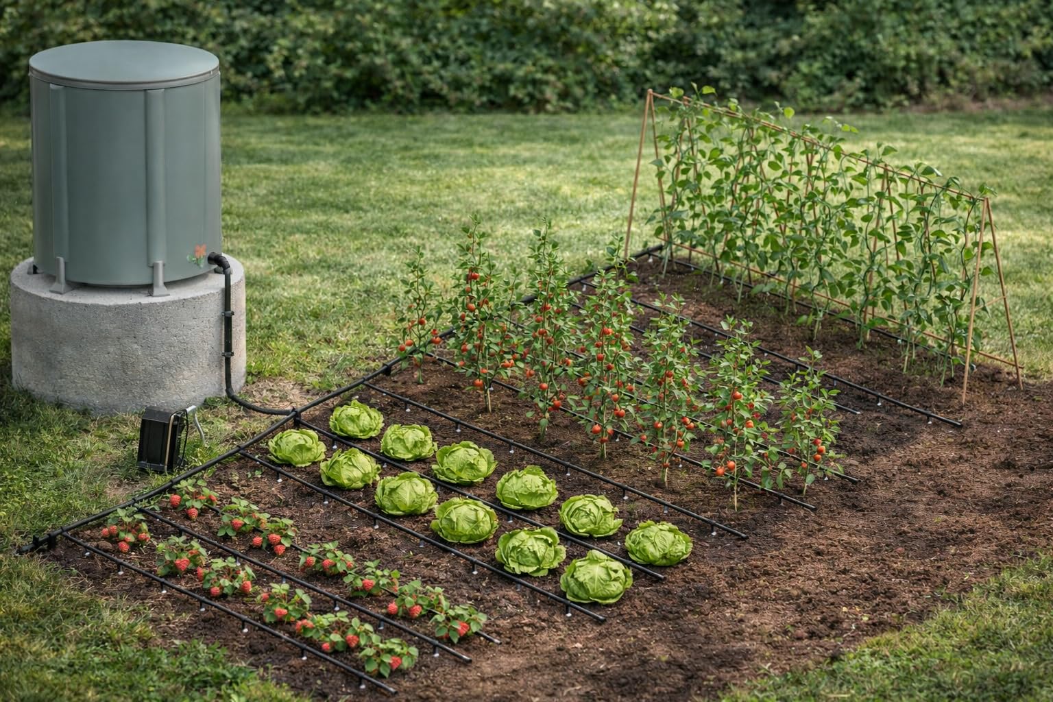 Jardibric - Kit Goutte à Goutte Gravitaire 50 m² - Système Irrigation Sans Pression - Arrosage Potager
