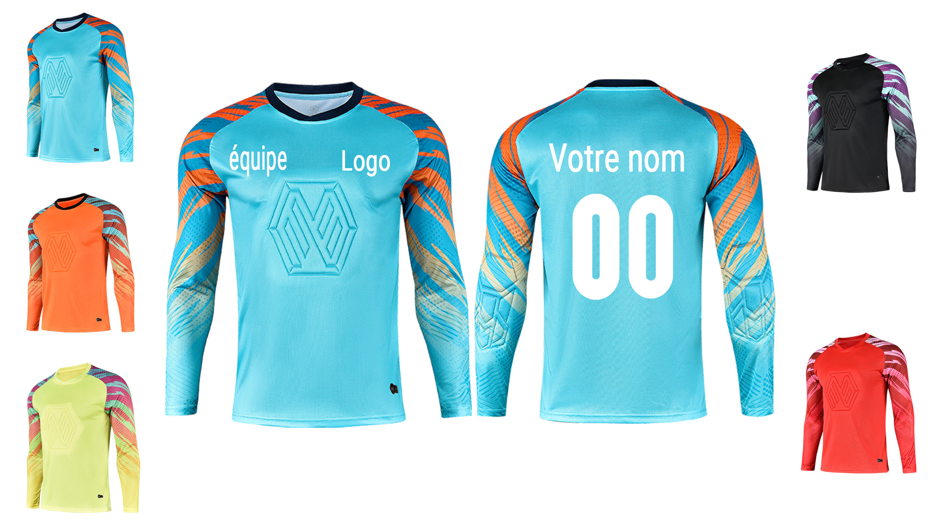 Maillot Gardien De But Enfant Et Adulte Personnalisé - Ensemble Complet Avec Nom, Numéro, Logo Équipe/Sponsor - Gardien Foot Custom