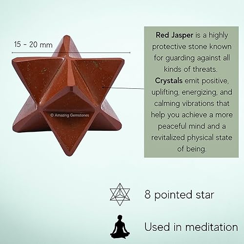 Miniatura 175 de Amazing Gemstone Larvikite Merkaba Crystal – Estrella de Merkaba metafísica de 1 pulgada para meditación – Cristal tetraedro energético y piedras