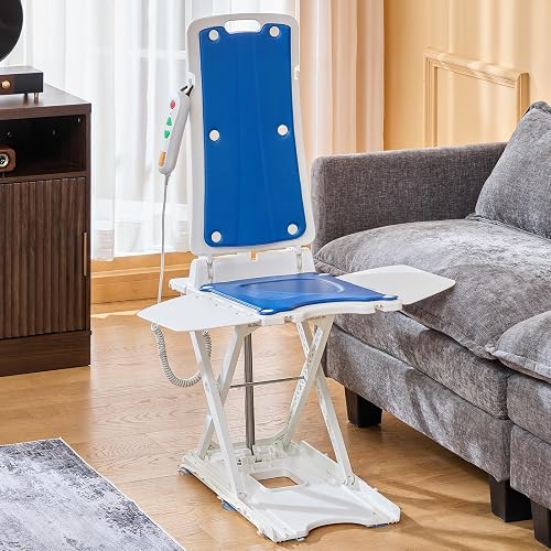 PERLECARE Electric Floor & Bath Lift Chair for Elderly, IP68 Waterproof, Foldable, Remote Control, 308 lbs Capacity