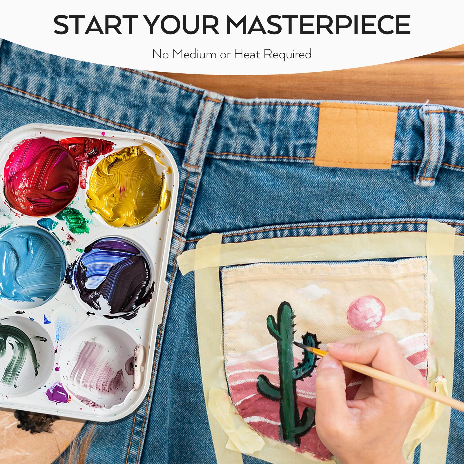 Nicpro Brown Fabric Paint, 8.45 oz (250 ml) Fabric Paint for Clothes Permanent, Clothing Paint for Valentines Decor, DIY T-shirts Jeans Crafts, Refresh Furniture Upholstery