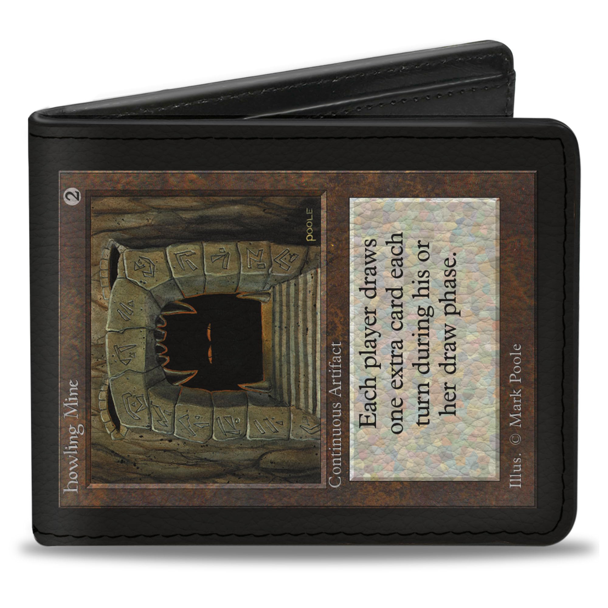 Buckle-DownWizards of the Coast Bi-Fold Wallet with Standard Billfold and Card Slots, Magic the Gathering Howling Mine Deckmaster Card Replica Color, Vegan Leather