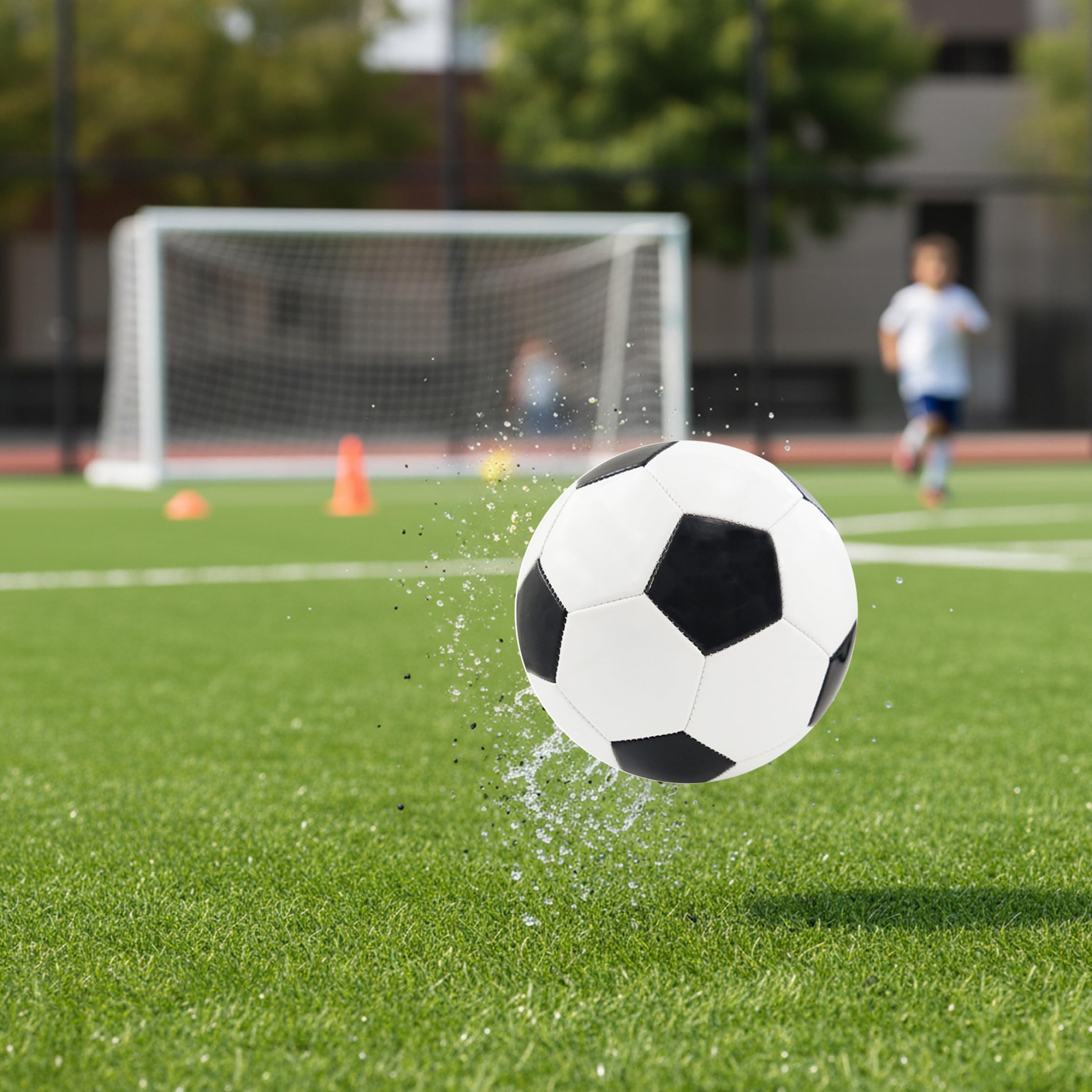 Balones de fútbol tamaño 5, balón de fútbol clásico Blanco Negro tamaño 5, PU Engrosada Adecuada para la práctica de Entrenamiento de Juegos de la Liga Juvenil
