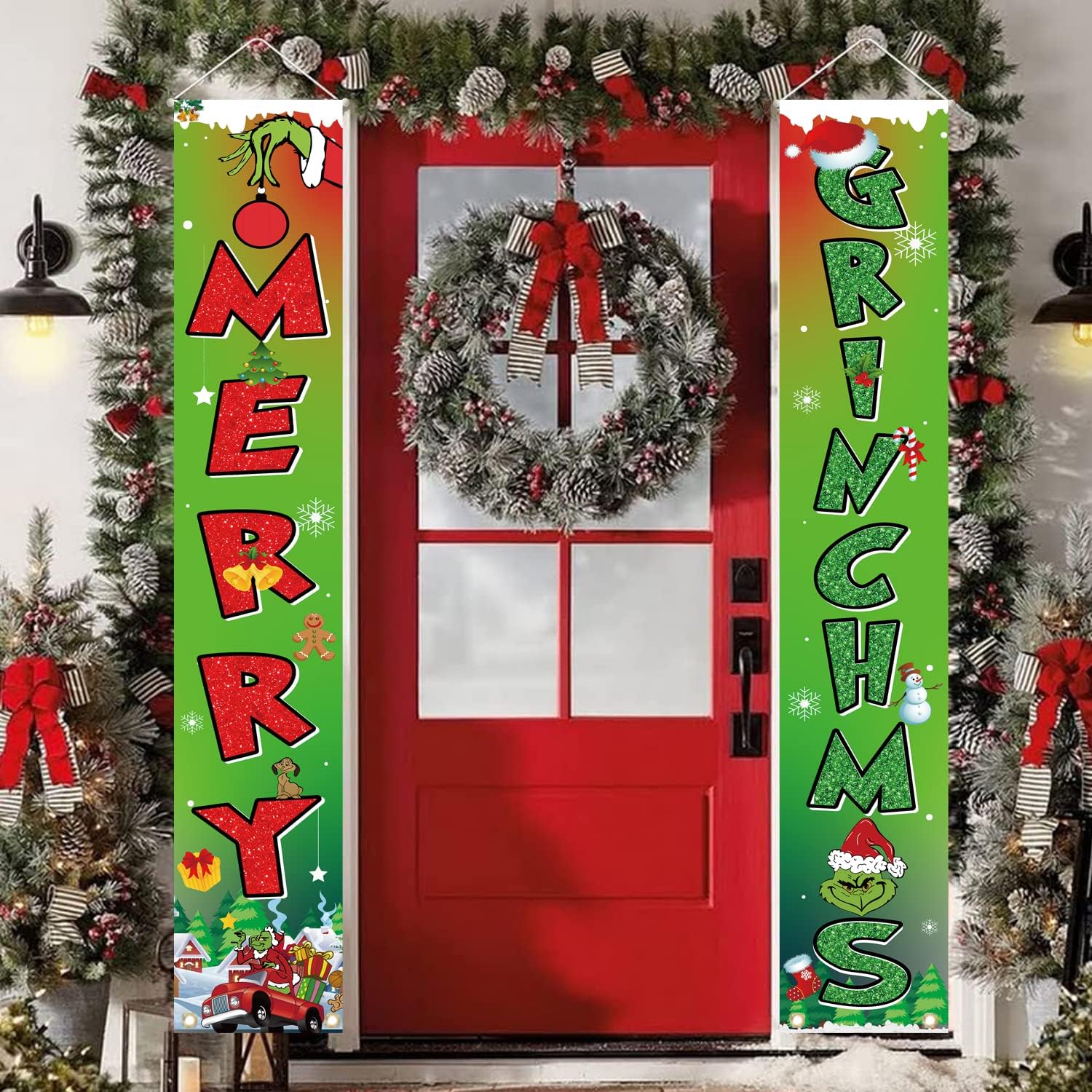 Grinch Christmas Porch Sign, Grinch Christmas Decorations
