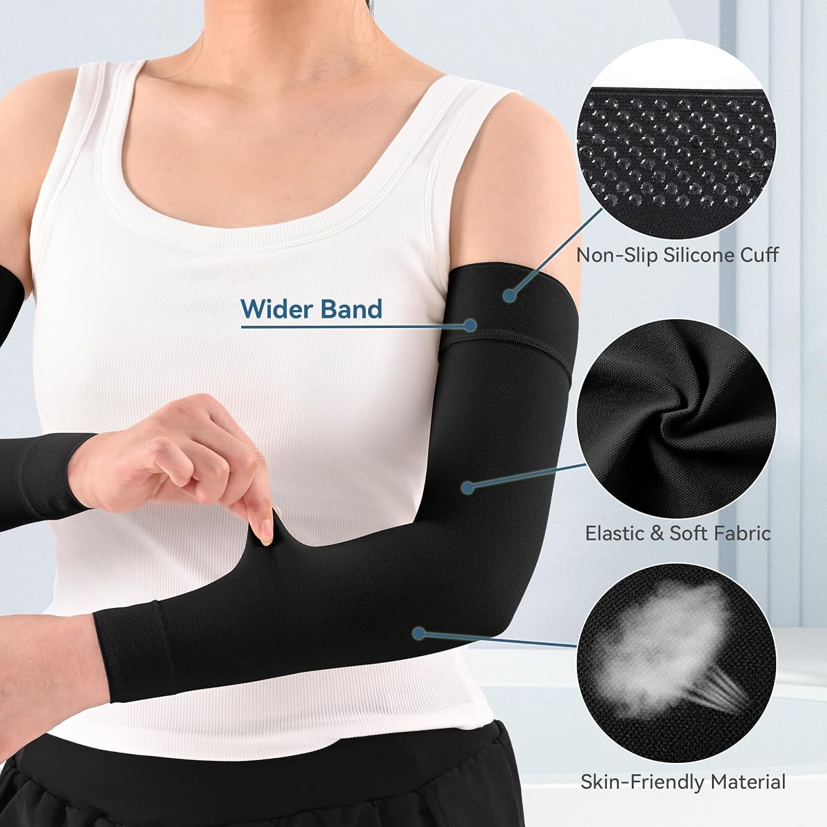 Sleekform Seamless Compression Arm Sleeves - 15-21mmHg view 3