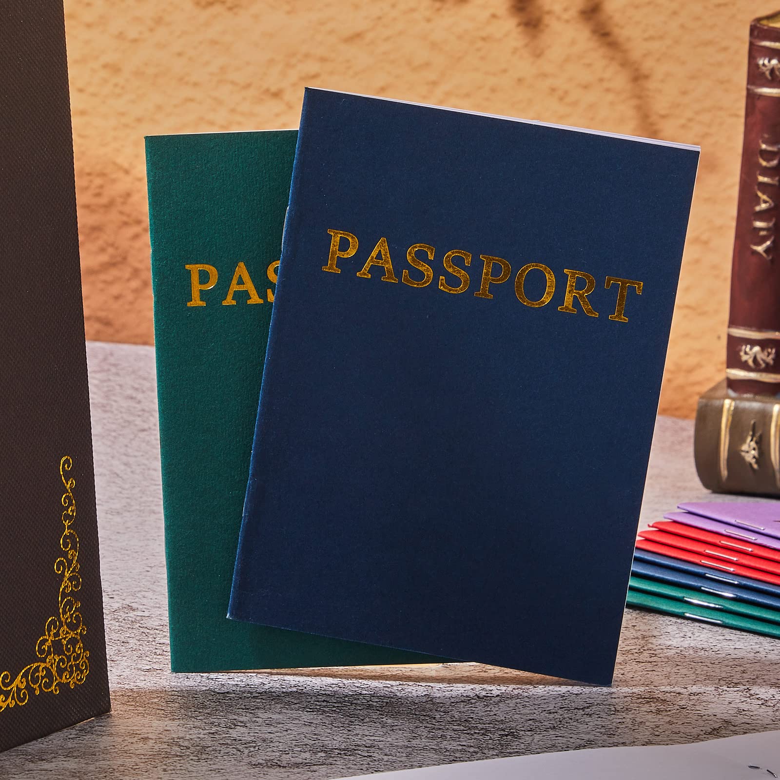 48 quaderni vuoti per passaporto, per bambini, passaporto, per bambini, libri da collezione per bambini, viaggi, feste, materiale scolastico, 10,5 x 14,5 cm, 12 pagine (colorato)