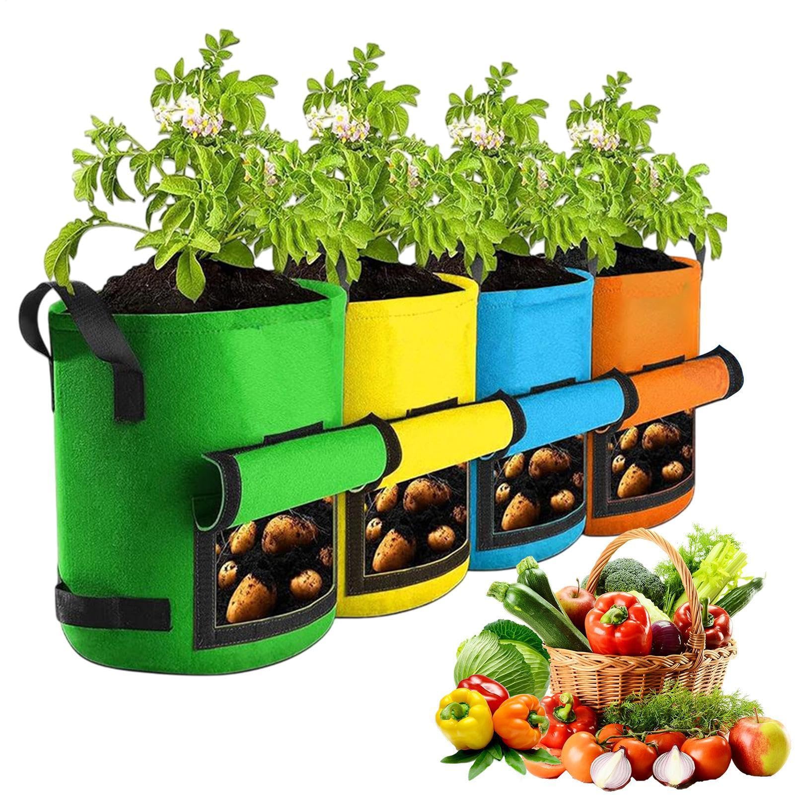 Bolsas de Cultivo de Patatas Plantador de Tomate en Tela No Tejida | Tela No Tejida Contenedor De Cultivo De Hortalizas, Bolsa De Plantación Para Tomate Pimiento Fresa Balcón