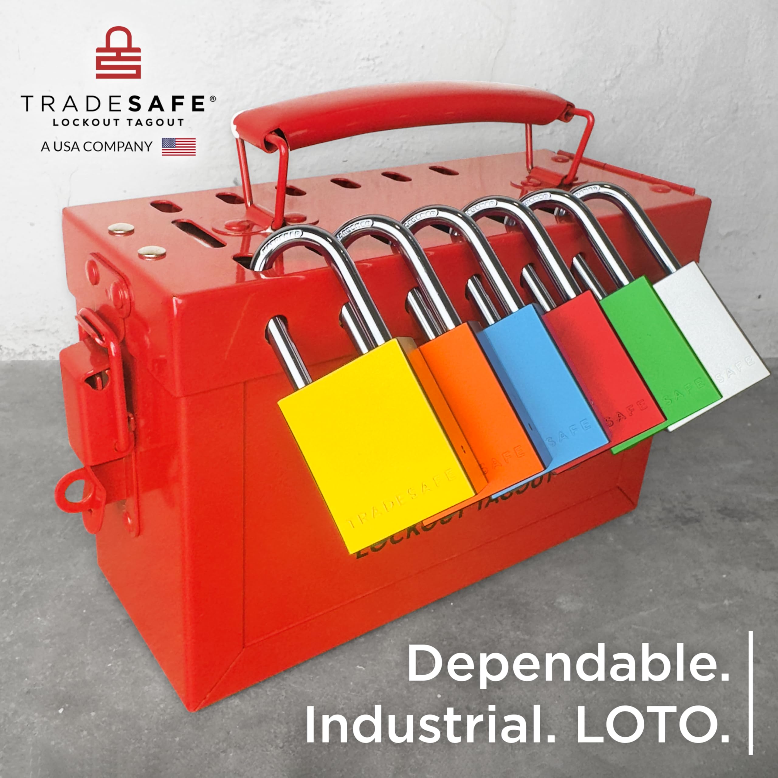 TRADESAFE Juego de cerraduras de bloqueo – 10 cerraduras Loto de aluminio azul, candados con diferentes candados de etiqueta, 2 llaves por candado de bloqueo, cumple con OSHA