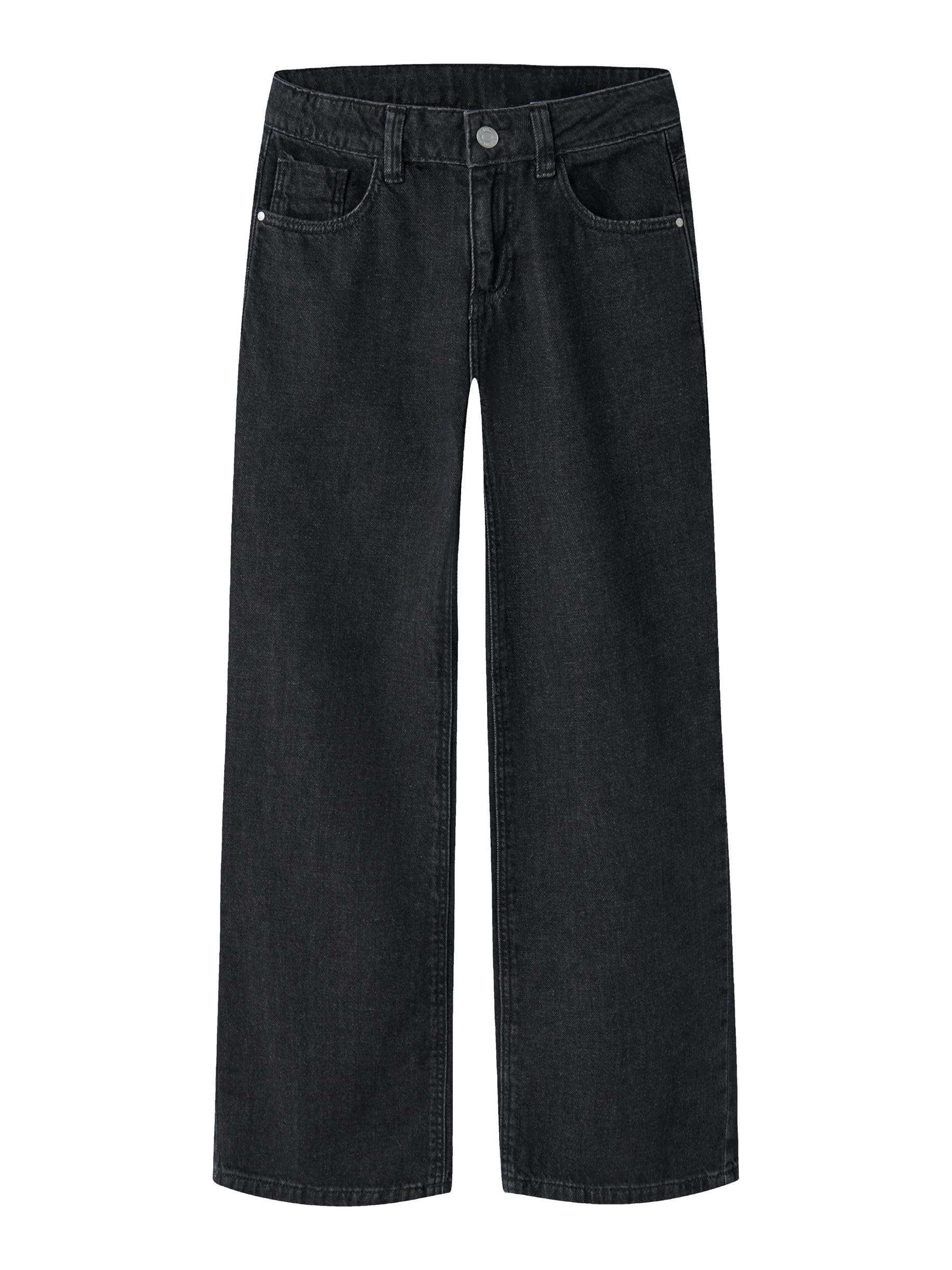 Name It Girls Rose Wide Leg Jeans, Dark Grey, Size Age: 14 Years