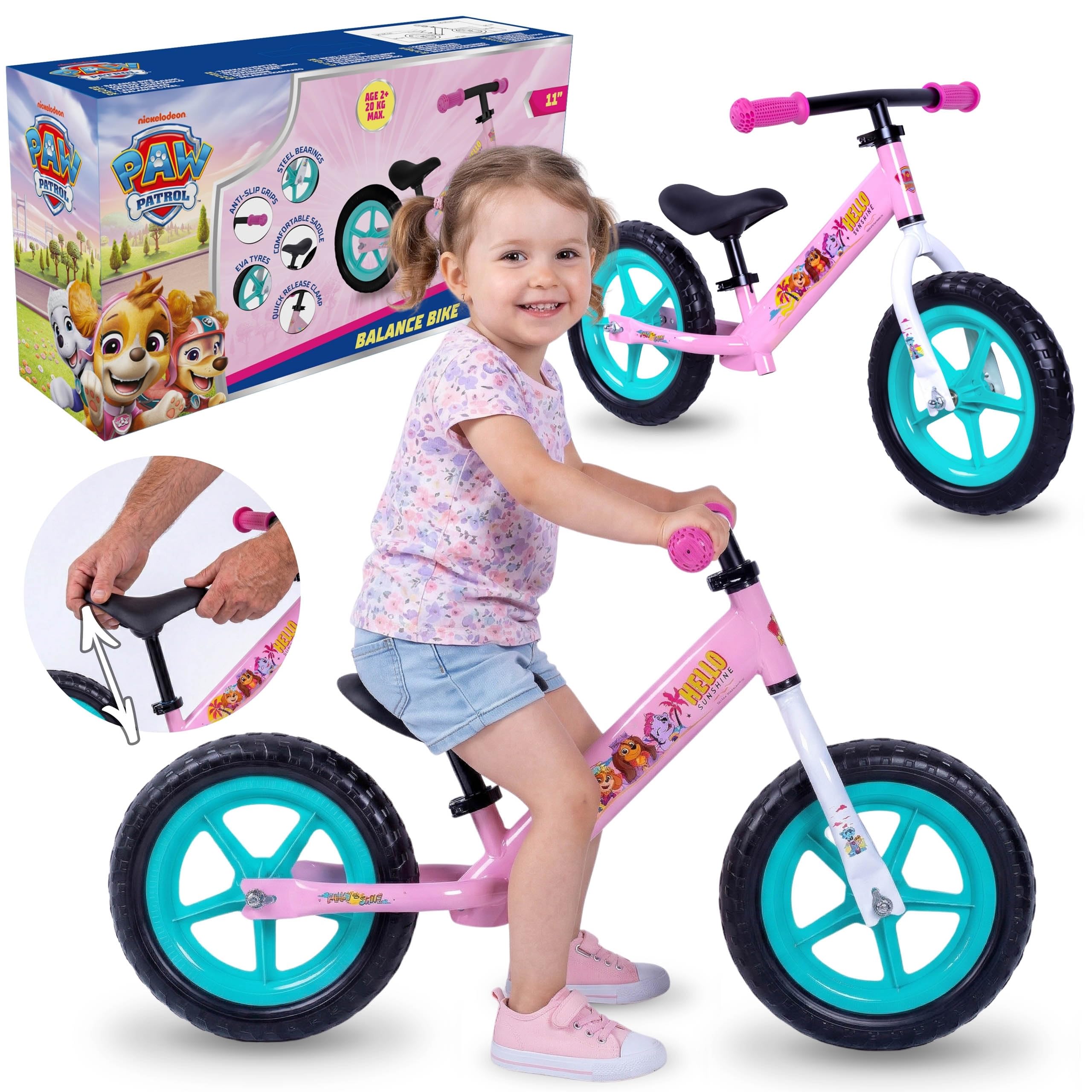 Paw Patrol Bicicletta senza pedali leggera metallo regolabile ruote EVA 11”