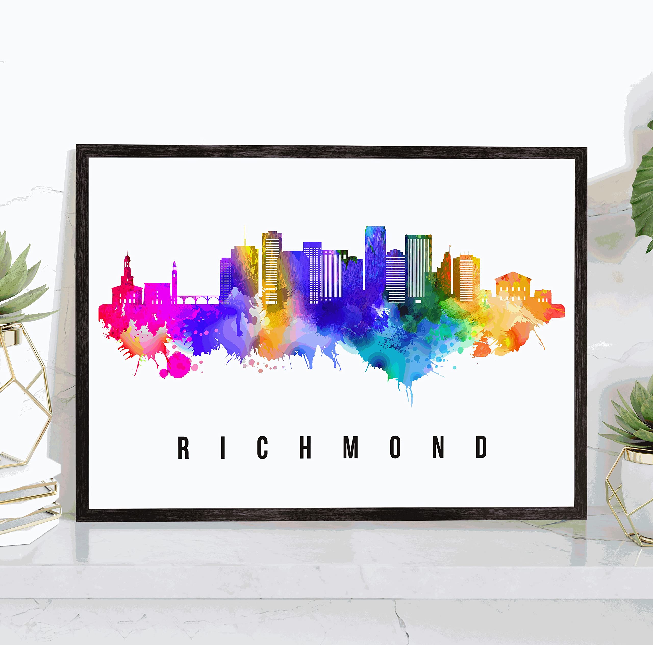 Richmond Skyline Virginia Poster, Virginia Cityscape Painting, Richmond Virginia Poster, Cityscape and Landmark Print, Home Wall Art, Office Wall