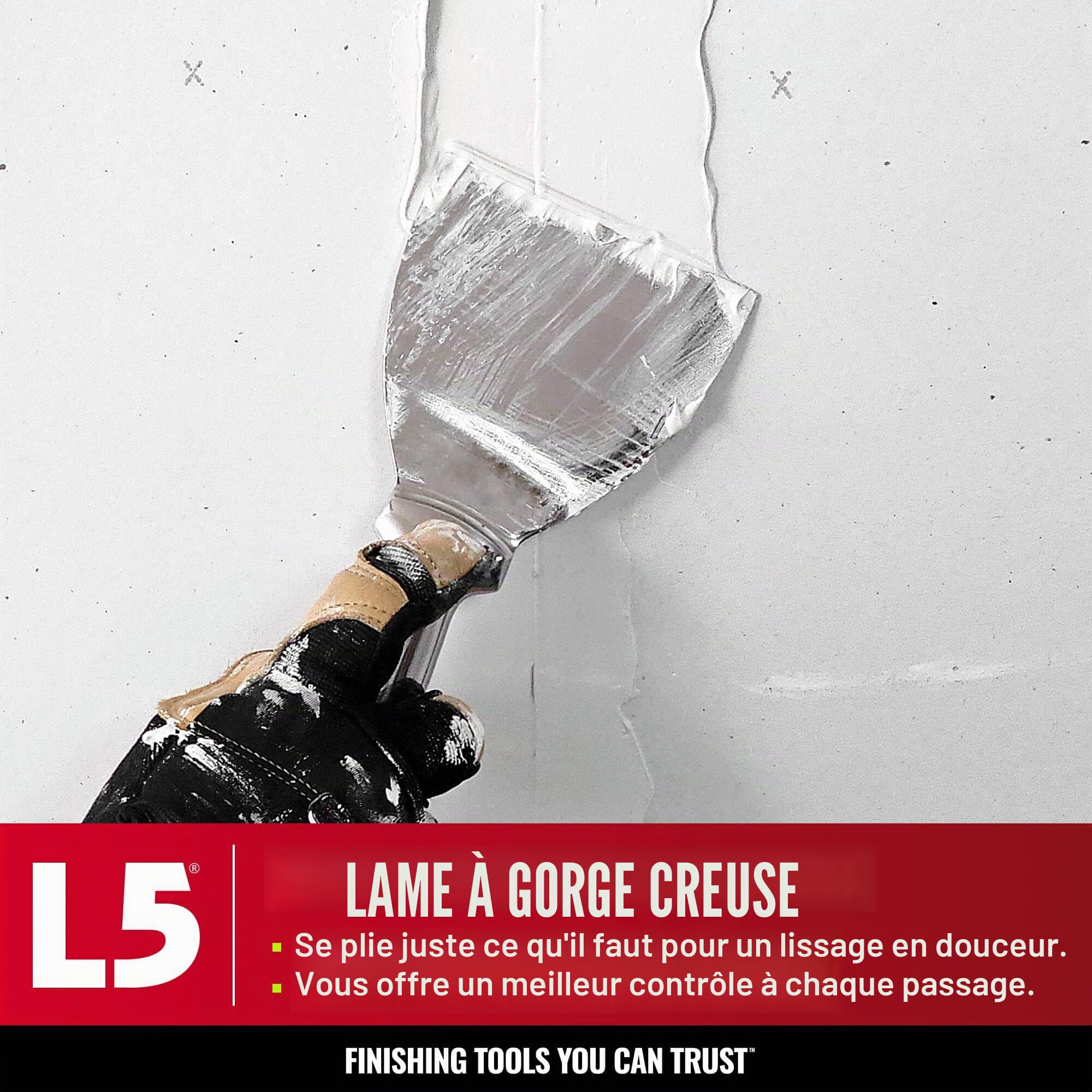 LEVEL5 Couteau à joint en acier inoxydable de 25,4 cm | Lame à mastic de qualité professionnelle, tout métal poli de qualité supérieure, bord affûté de précision, ergonomique, résistant à la