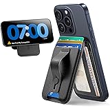 ESR Upgraded for MagSafe Wallet, 5 Card Holder with Adjustable Stand, Secure Grip Finger Loop, Magnetic Wallet for iPhone 17/16/15/14/13/12, Not for Mini, Not Find My Compatible, Black