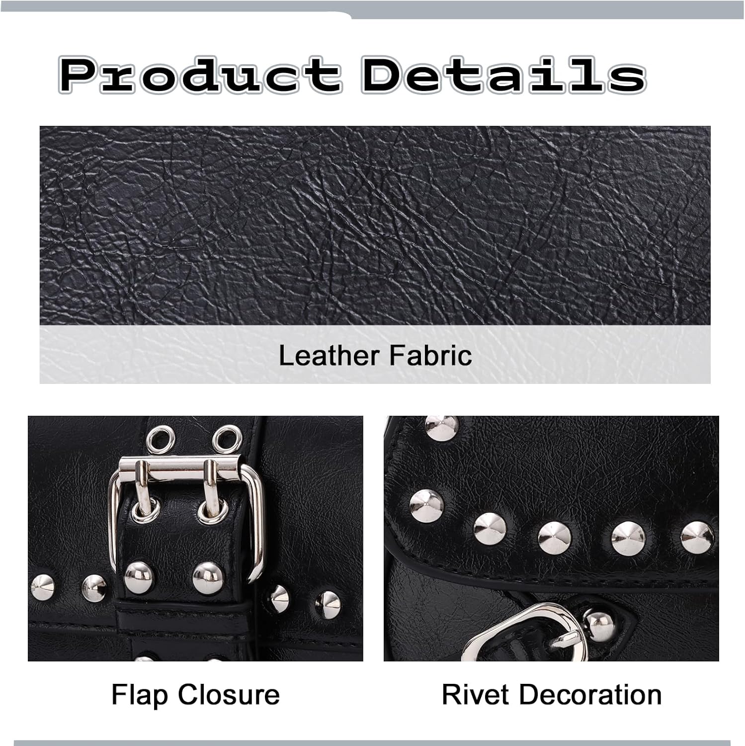 Oweisong Women Y2K Purse Vintage Studded Saddle Bag Punk Goth Rivet Top Handle Bag for Ladies - Image 7