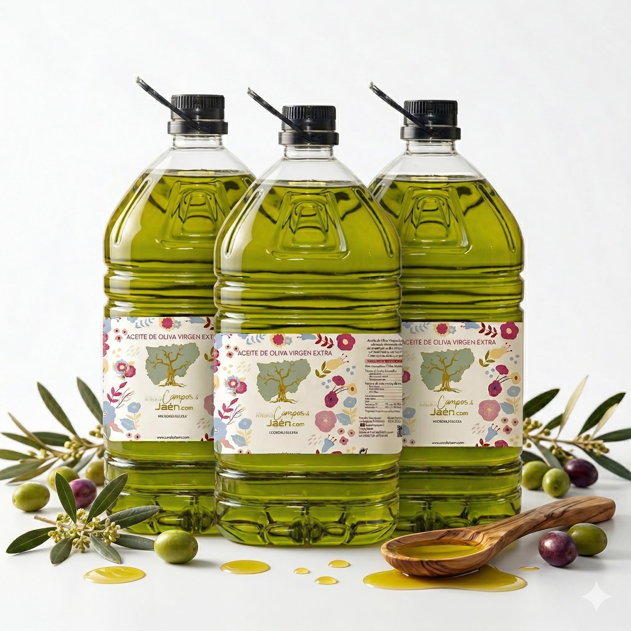 VERDE IBERO Aceite de Oliva Virgen Extra Picual Temprano Octubre – Pack 3 Garrafas 5L (15L) – Nueva Cosecha 2025/2026 – AOVE Jaén Extracción en Frío – Aceite Extra Virgen Oliva Premium