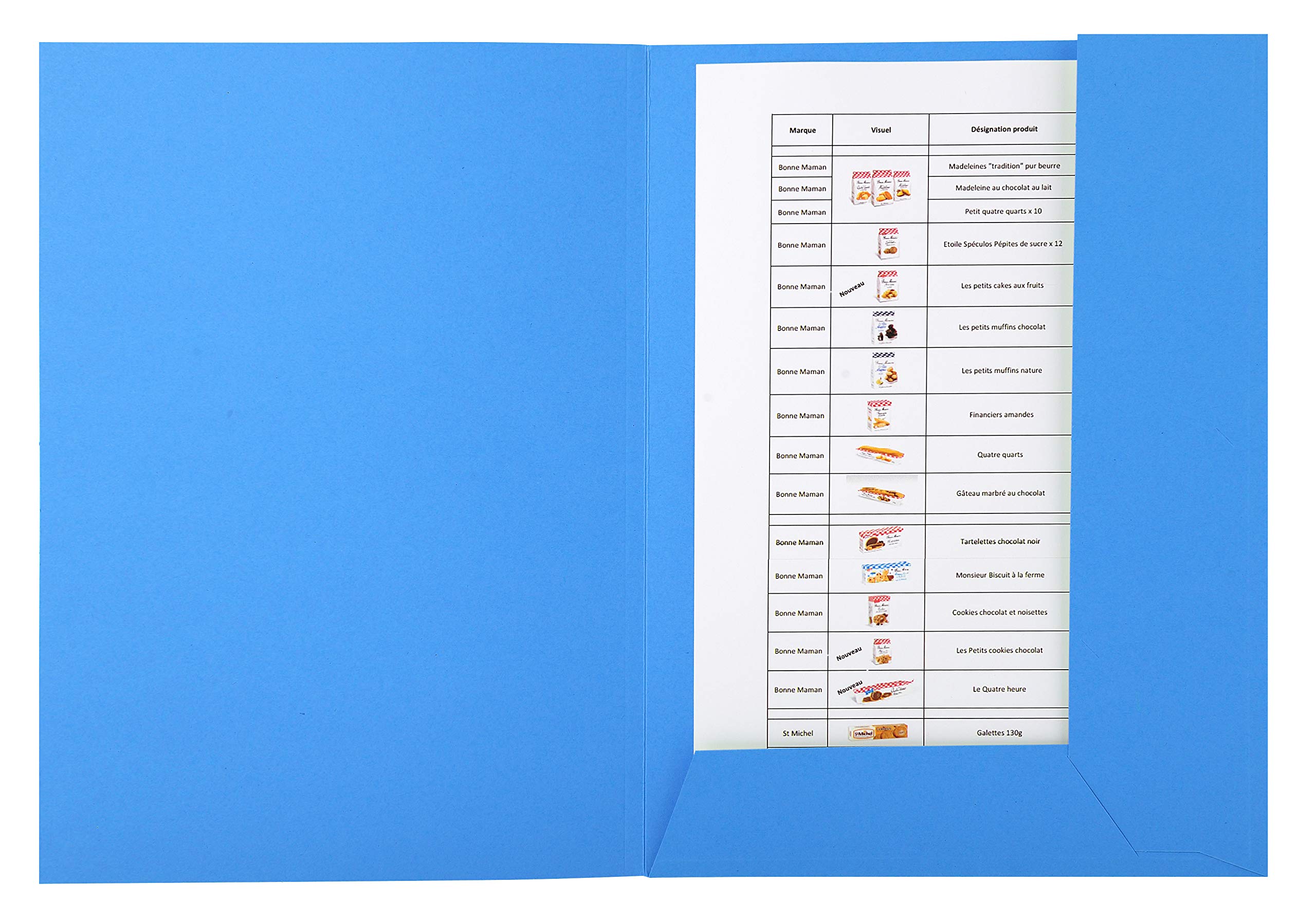 Exacompta - Réf. 445006E - Carton de 50 chemises imprimées avec 2 rabats Forever® 290 g/m² - chemises 100% recyclées et certifiées Ange Bleu - dimensions 24 x 32 cm pour format A4 - couleur bleu vif