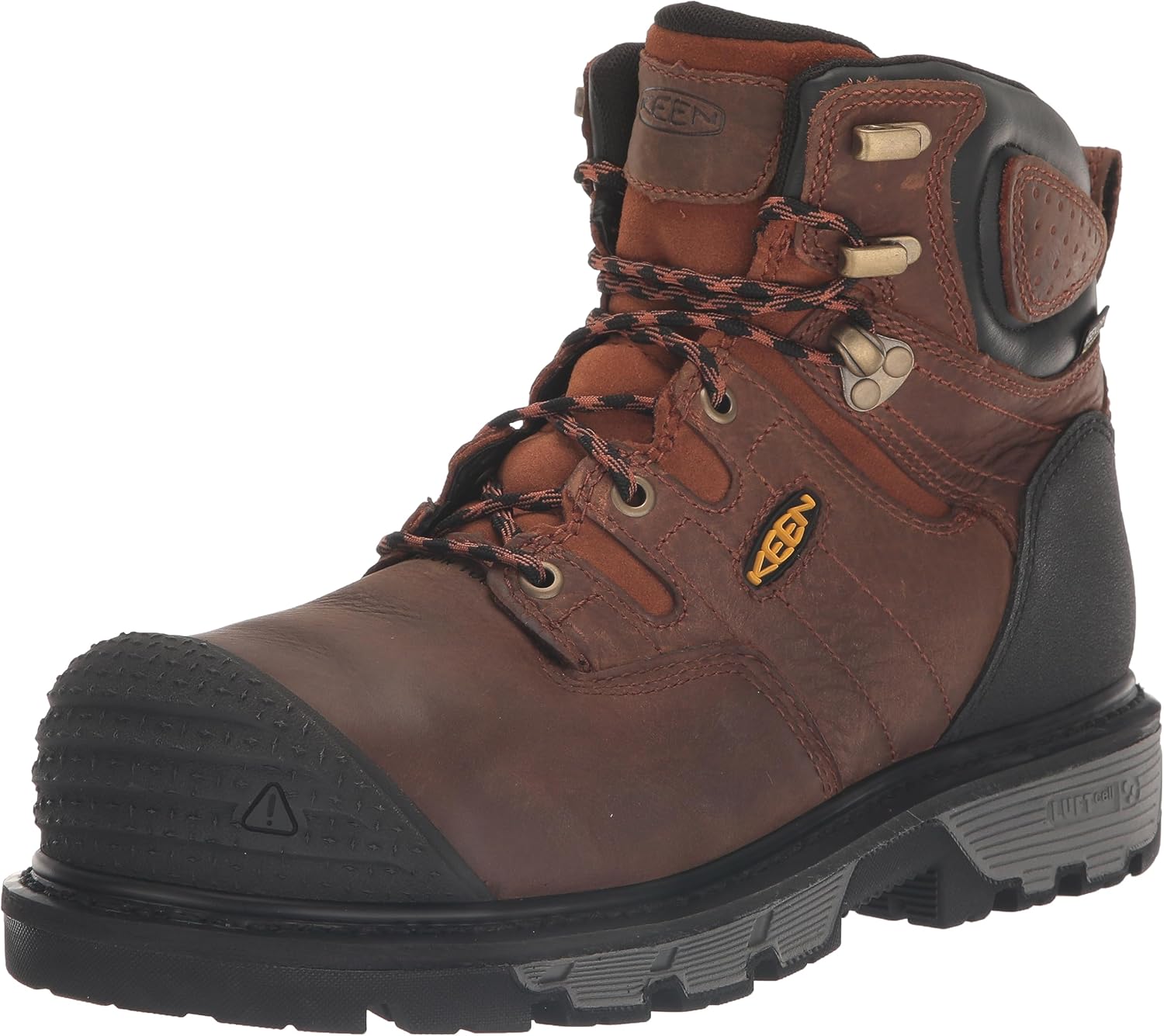 KEEN Utility Men's Camden 6" Composite Toe Waterproof Heavy Duty Work Boots, Leather Brown/Black, 11 Wide