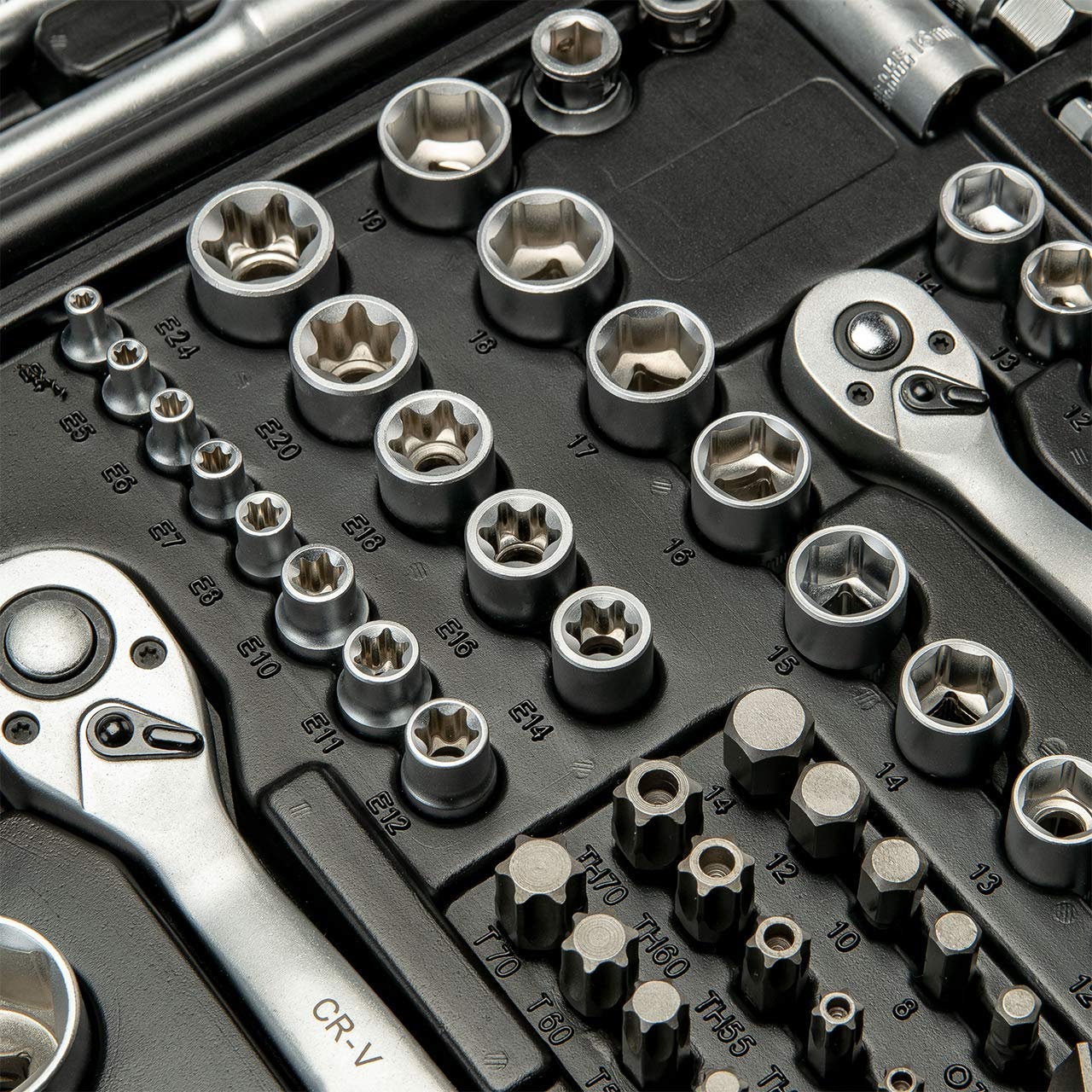 1/4 + 3/8 + 1/2" Steckschlüssel-Garnitur - 6