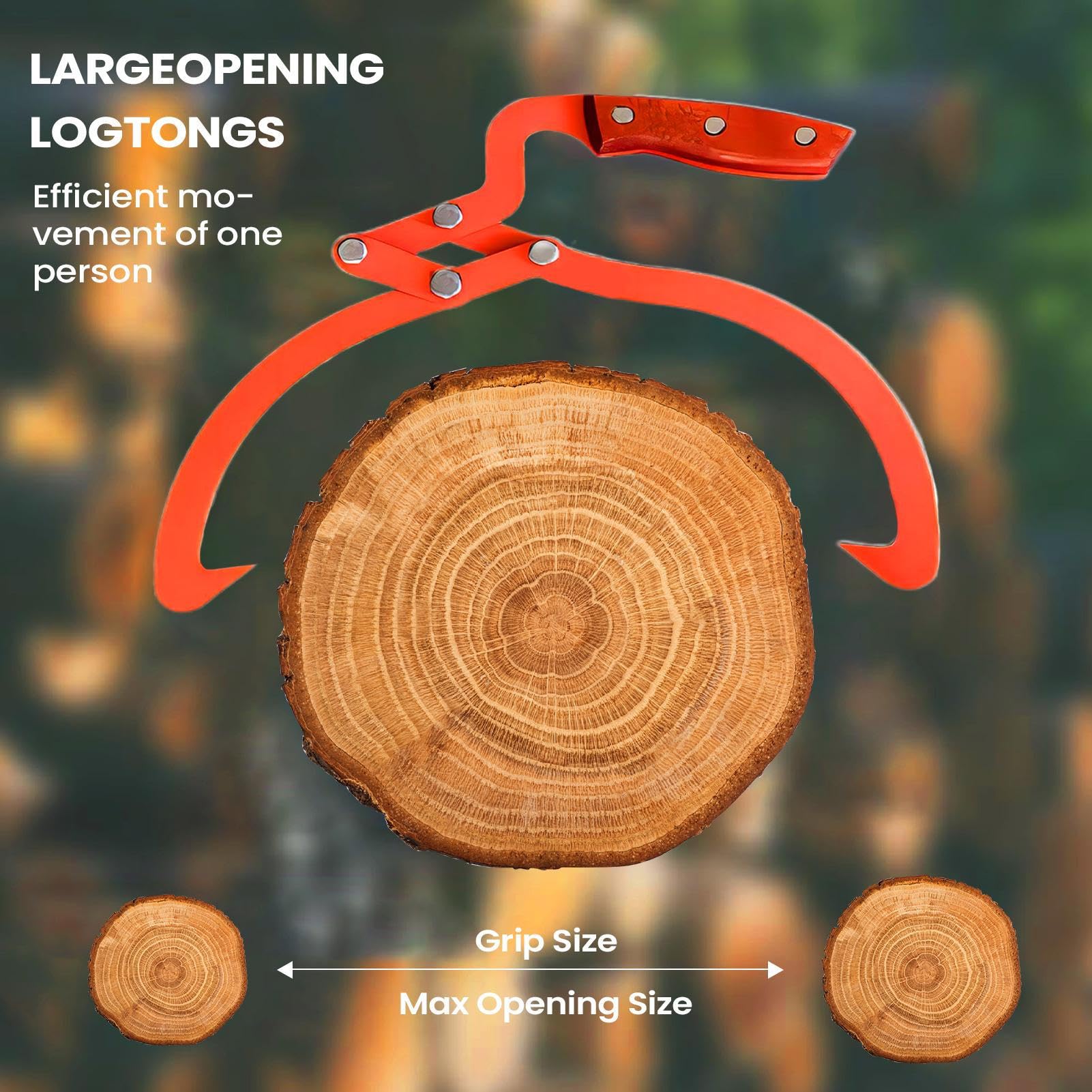 Pinze Per Tronchi Attrezzo Ausiliario Ergonomico E Di Lunga Durata 51 cm | Pinze per Tronchi Manuali Per Foreste Legna All Aperto Camion ATV Trattori