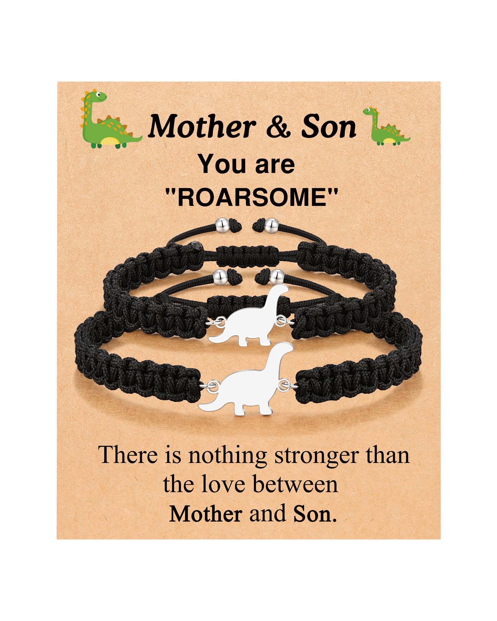 PINKDODOMother Son Dinosaur Bracelet Christmas Valentines Birthday Gifts