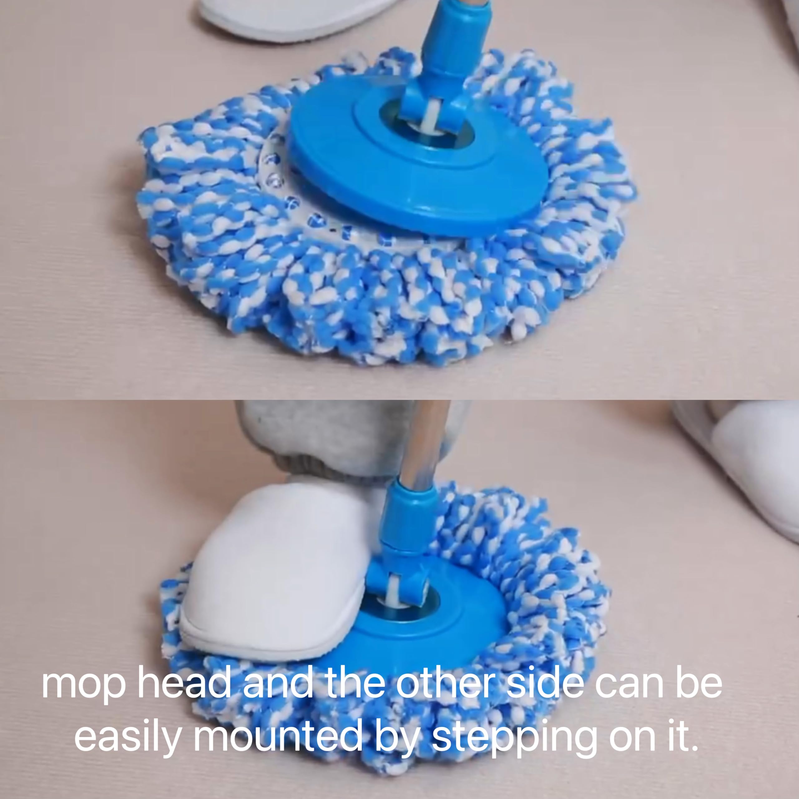 Mango de repuesto para fregona giratoria de 360 grados, mango telescópico de repuesto, accesorios de herramienta de limpieza, versión mejorada gruesa, azul, mango de repuesto para fregona