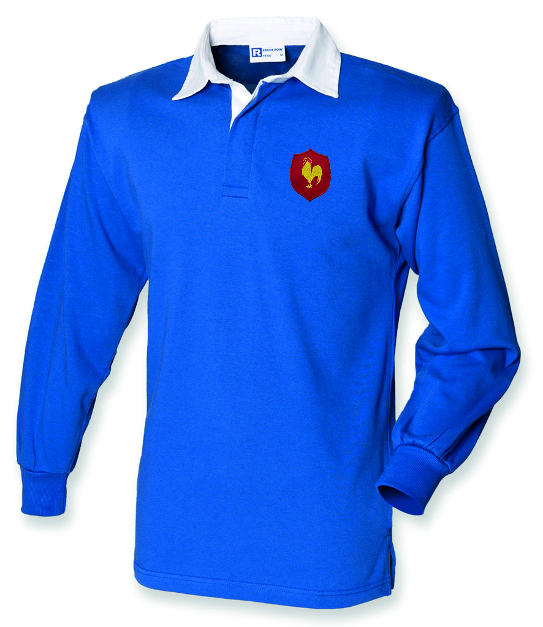 Super LemonFrance French Adults Long Sleeve Rugby Exclusive Retro Vintage Mens Womens Unisex Blue Shirt, Great for Any French France Rugby Fans for 6 Nations and World Cup