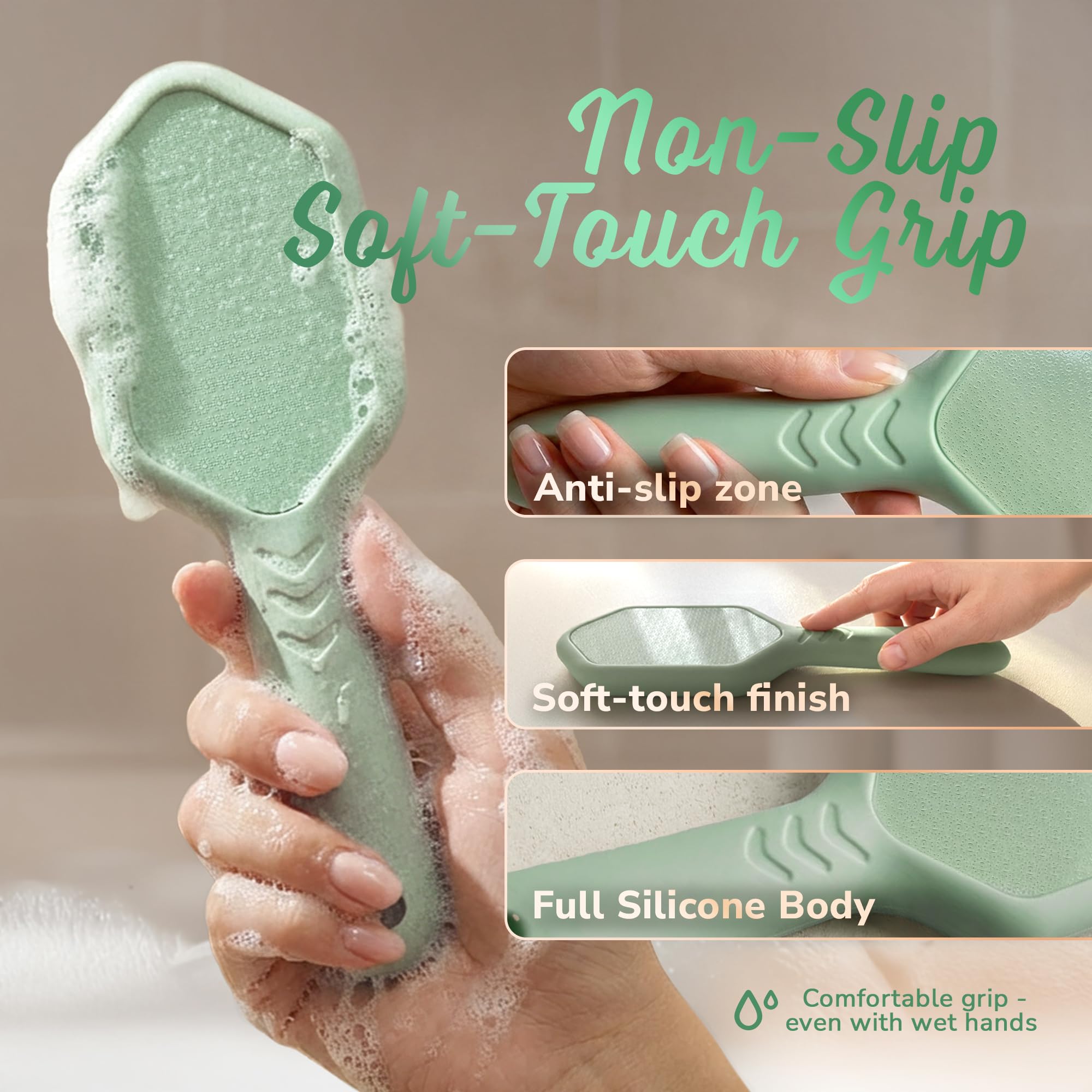 SILKLE Lima per piedi in silicone per la rimozione dei calli – Nano Glass per pelle morta e talloni screpolati – rimozione calli per piedi e pelle dura – esfoliante ergonomico per piedi morbidi e
