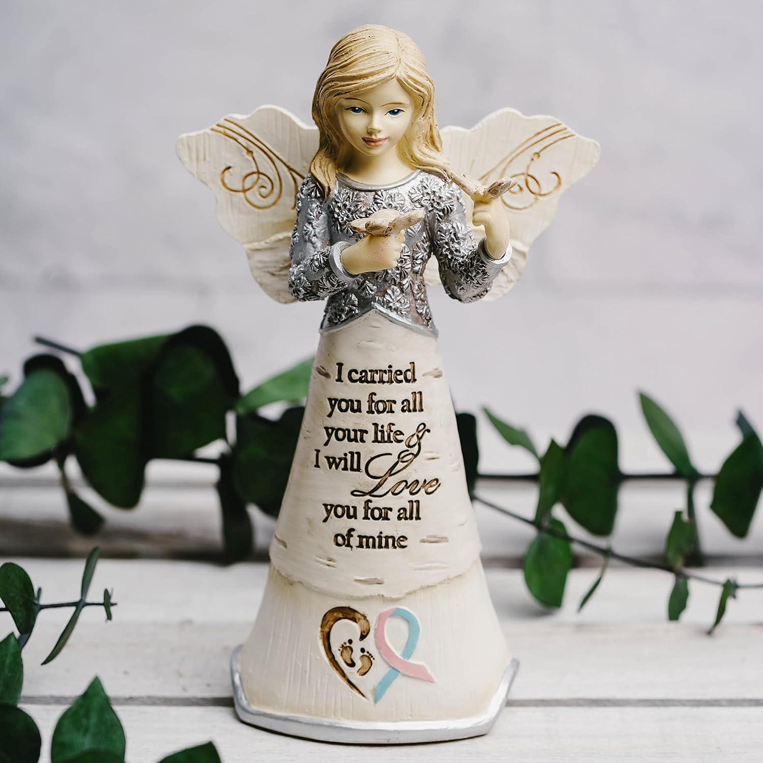 Pavilion Gift Company Elements Angels 82438 Angel Figurine Miscarriage Bereavement 5" Angel Figurine, Cream