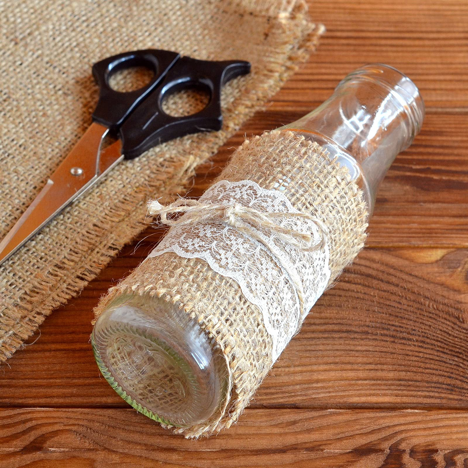 49 Meter Jute-Stoffband, natürliches Juteband, Bastelband, Hochzeit, Sackleinenstoff, DIY Band für Dekoration (10,2 cm breit)