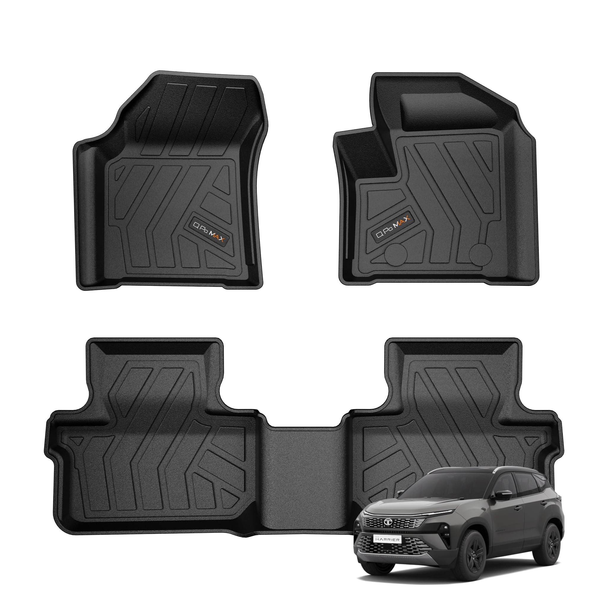 Q Po Harrier Automatic (MAX) Jan 2019 - Oct 2023 ECO TPE Car Floor Mat | Anti Slip All Weather Mats for Harrier (Automatic) (Black)