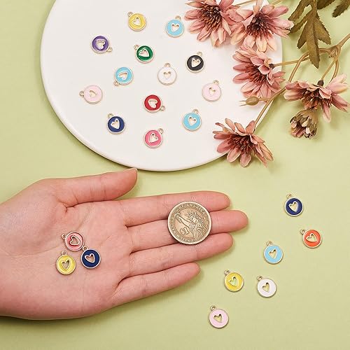 Miniatura 4 de KitBeads Dijes de corazón de estilos mixtos con forma de corazón de dibujos animados para hacer pulseras a granel