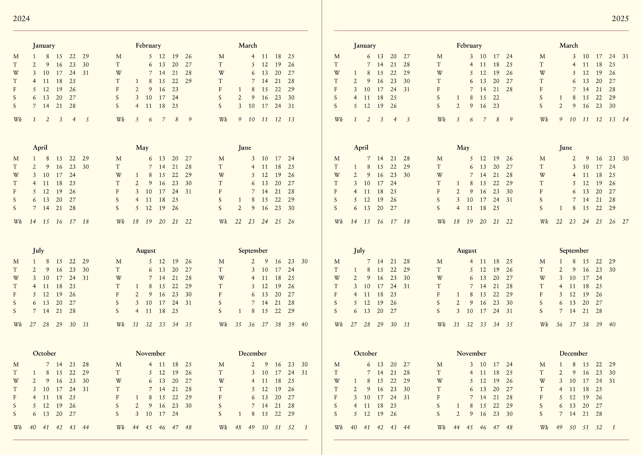 Letts Lecassa 2024 A4 week to view diary - brown - Image 4