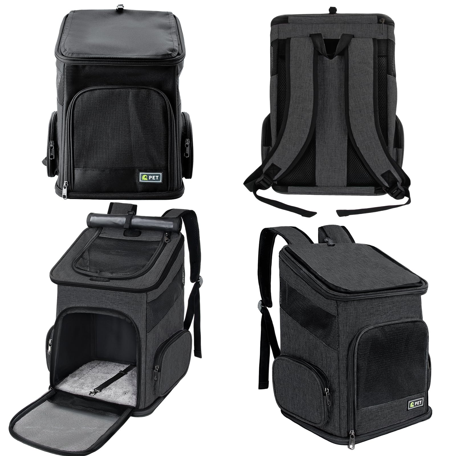 Cat Backpack, Foldable Pet Carrier Backpack for Cats and Small Dogs, Dog Rucksack with Ventilated Design Inner Safety Strap, Puppy Carrier Bag for Hiking Travel Outdoor - Image 4