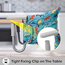 Hook On Chair, VEEYOO Clip On High Chair Folding Fast Table Chair with Storage Bag, Portable Baby Feeding Seat Attach to Table for Home and Travel