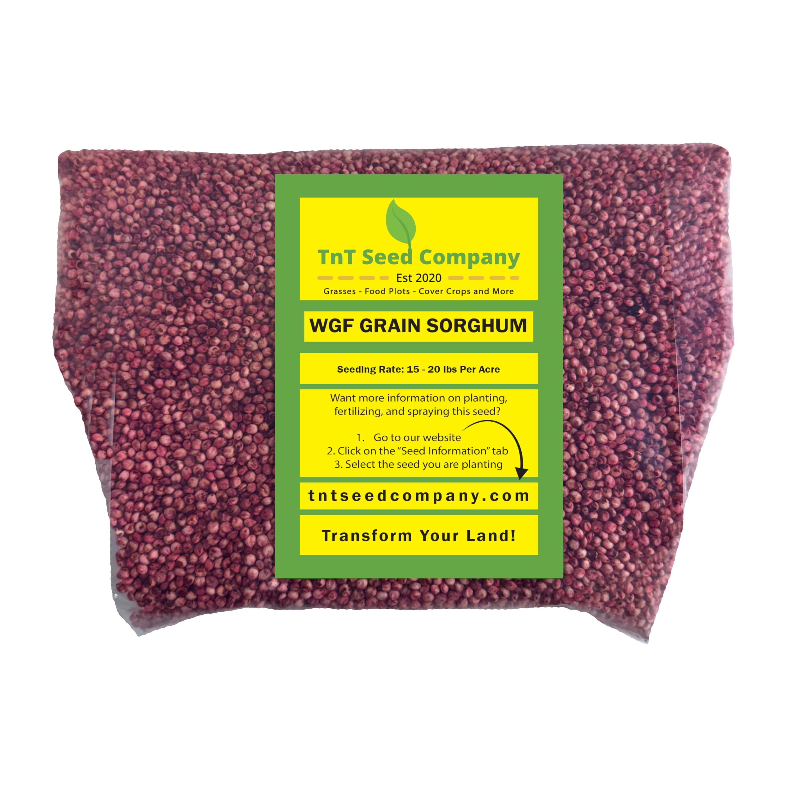 TnT Seed Company Wild Game Forage Grain Sorghum Food Plot Seed, 1/4 Acre, WGF Grain Sorghum (Milo), Great Food Source for Upland Birds, Turkeys, Pheasants, Quail, Prairie Chickens, and Deer, 5 lbs