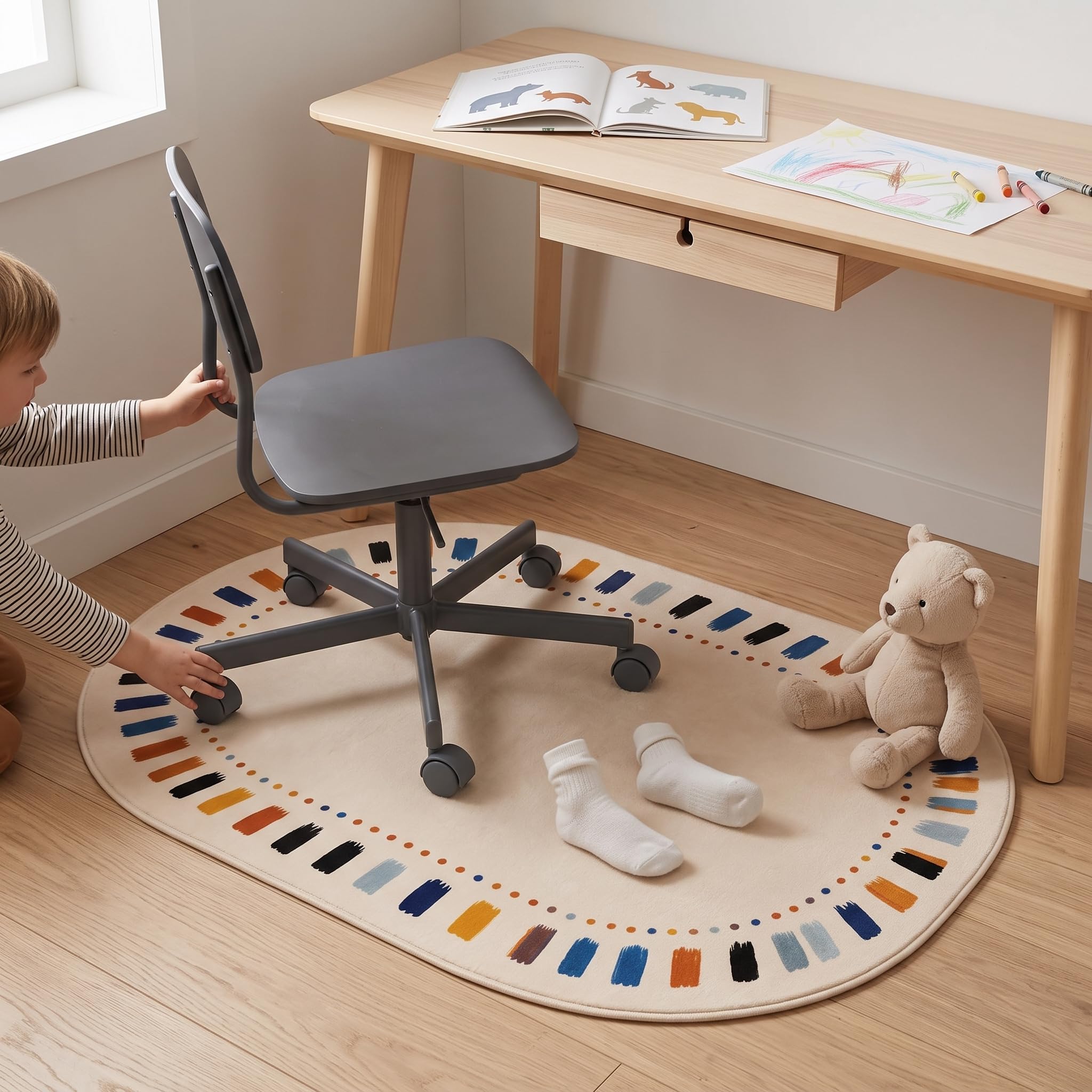 Tappeto Protettivo Sedia Gaming Animato, Antiscivolo per Pavimenti, per interni, Fondo in cotone siliconico addensato, 120 * 90cm