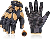 Vista 7 de HLDD HANDLANDY Heavy Duty Work Gloves, TPR Protector Impact Gloves, Men Anti Vibration Mechanic Work Glove TouchScreen