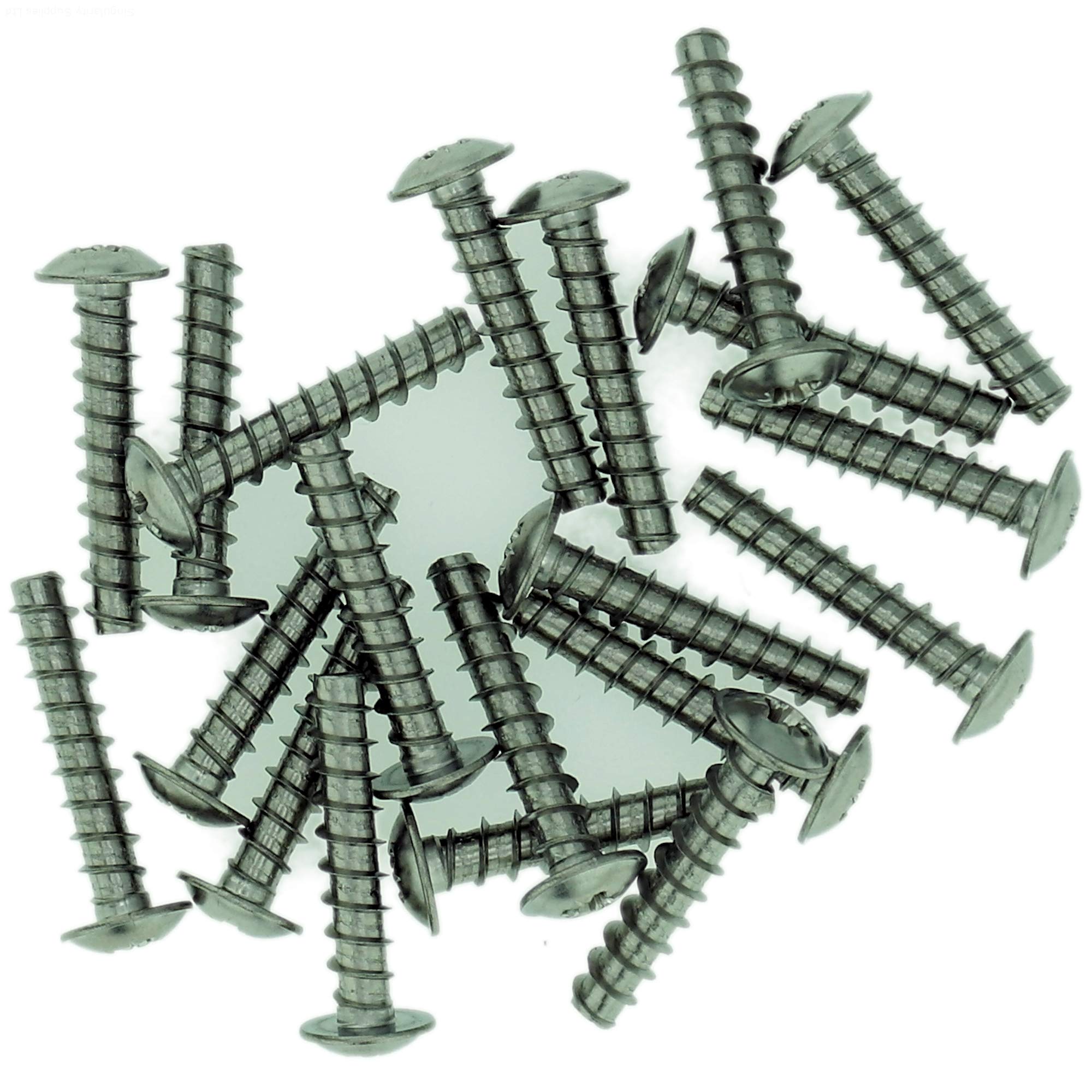 Singularity Supplies D4 (4Mm X 8Mm) Pozi Pan Screws For Plastic (Flanged - Trilobular) - Stainless Steel (A2) (Pack Of 20)