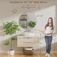 Vista 4 de 4-Light Bathroom Light Fixtures, Brushed Nickel Vanity Light, Farmhouse Wall Lights with Clear Glass Shade, Bathroom Wall Lamp for Mirror Kitchen