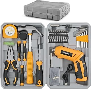 Hi-Spec 42pc 4V USB Electric Power Driver & Household Tool Kit. Cordless Power Screwdriver and Hand Tools in a Compact Box...
