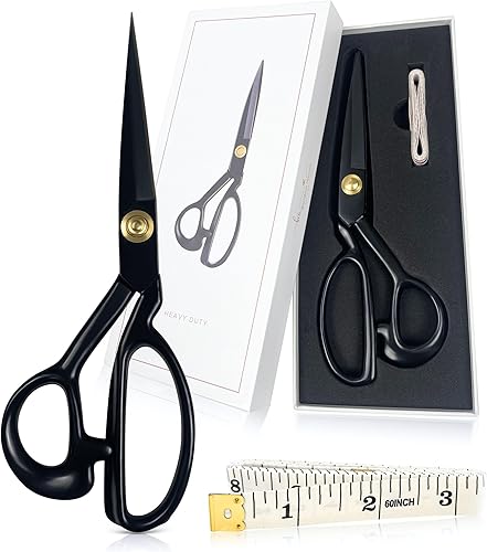 BOCHIKNOT Tijeras resistentes de 8 pulgadas - Tijeras de tela afilada para profesionales - Tijeras de costura de tela para cortar - Tijeras de