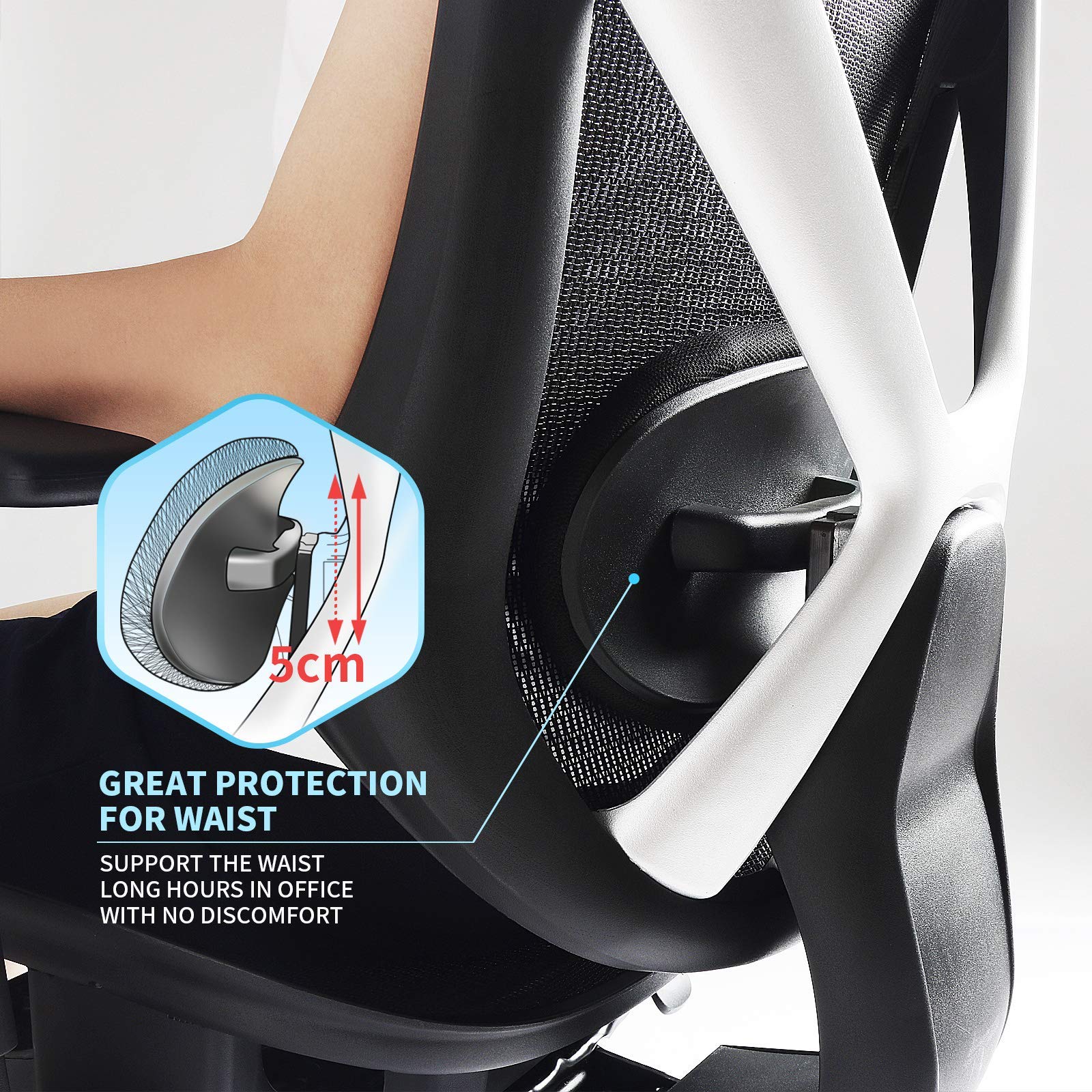 IntimaTe WM Heart Mesh Office Chair, Ergonomic Desk Chair with