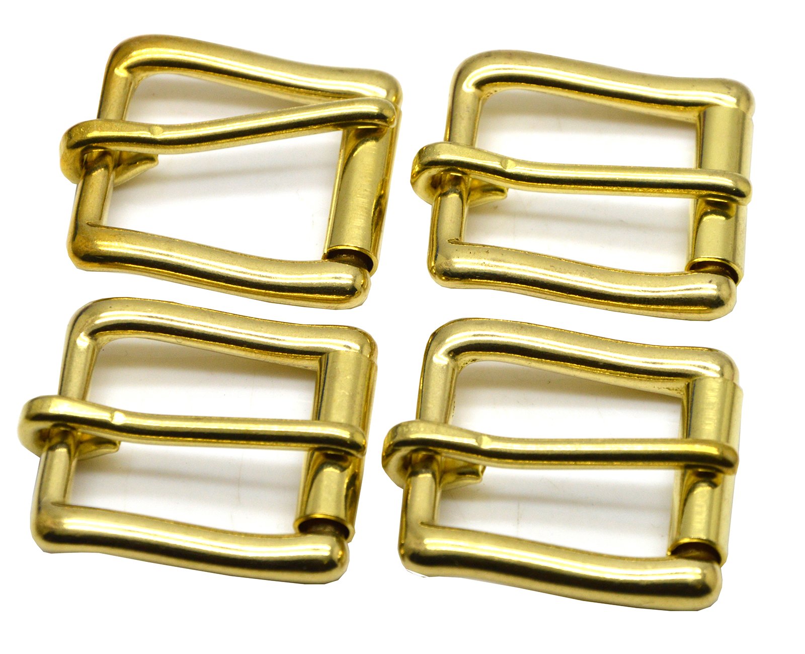 Okones Pack of 4,40mm Inner Width,Solid Brass Retro Heavy Duty Roller Buckle for Straps Bags Belting Leathercarft DIY (Insides 1-4/7''(40mm))