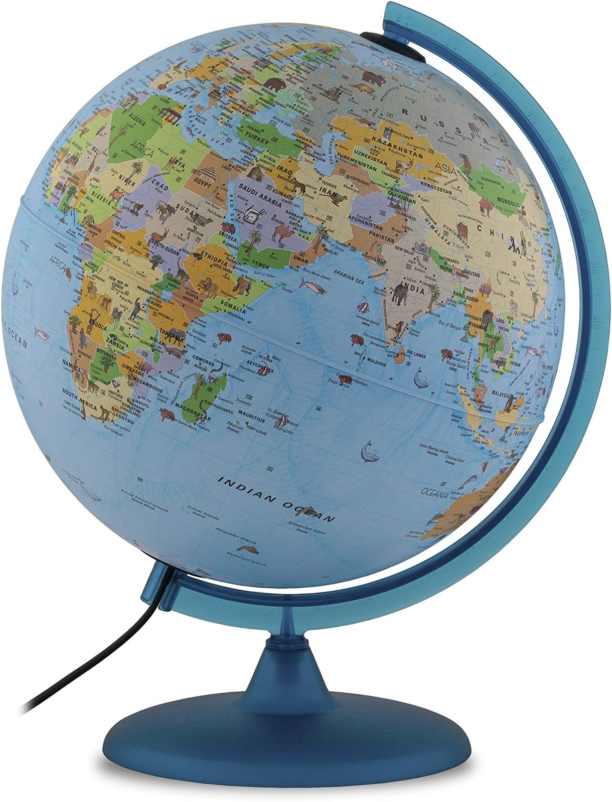 Tecnodidattica Babylon Illuminated And Revolving Globe 30"/38cm Diameter, Blue