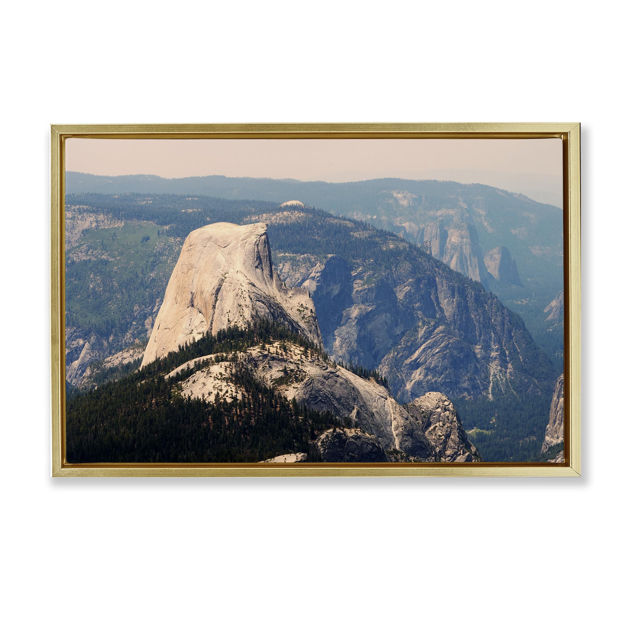 'Granite Monolith Above Forest'| Floating Frame Canvas Art