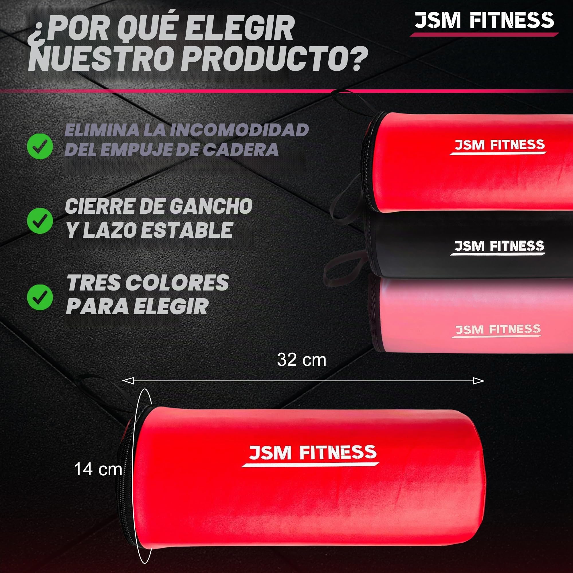 Almohadilla Hip Thrust – Protector Barra Gimnasio Extra Grueso – Almohadilla Barra para Empuje de Cadera y Glute Bridge – Pad con Espuma EPE para Mujeres y Hombres